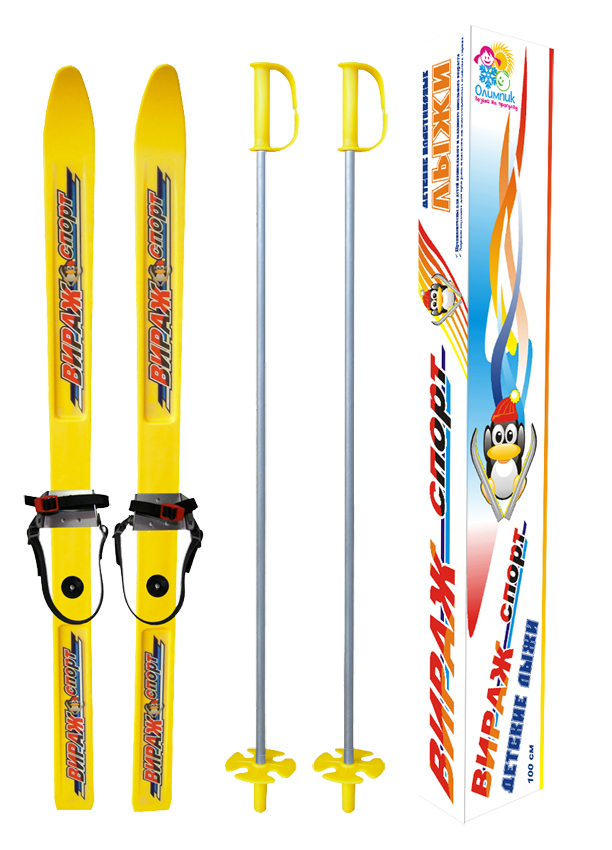Лыжи детские «Вираж-Спорт» с палками